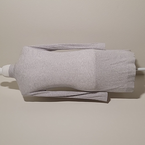 Loft Cardigan Sweater Duster Longline Open Front Long Sleeve Ribbed Gray Cozy SP - Picture 5 of 11